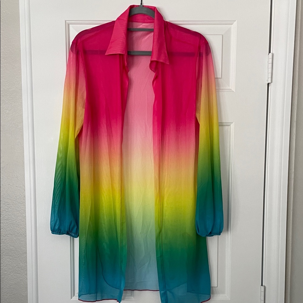 Vibrant Gradient Button Down Shirt - image 1